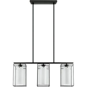 Loncino 3 Light 6 inch Structured Black Linear Pendant Ceiling Light