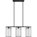 Loncino 3 Light 6 inch Structured Black Linear Pendant Ceiling Light