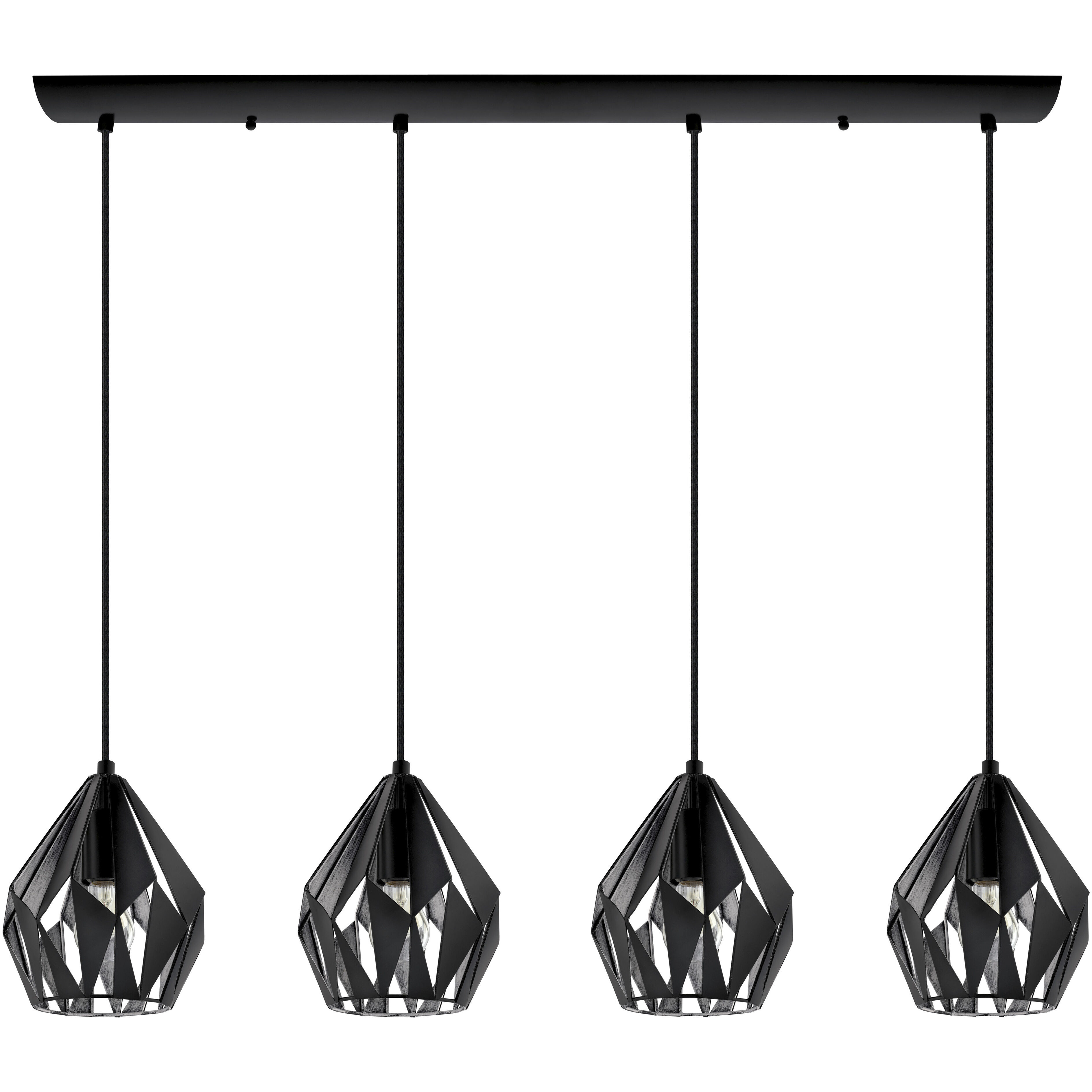 Carlton 4 Light 7.2 inch Matte Black and Silver Pendant Ceiling Light