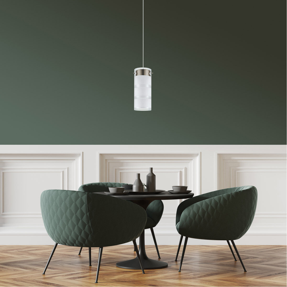 Olvero LED 4.88 inch Satin Nickel Pendant Ceiling Light