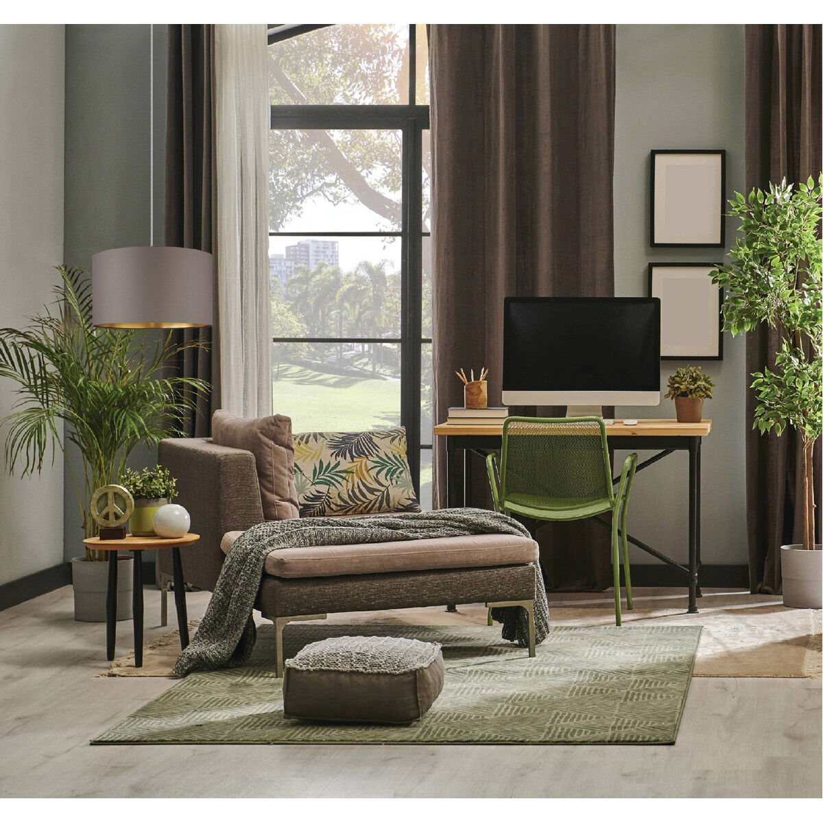 Maserlo 1 Light 15 inch Satin Nickel Pendant Ceiling Light