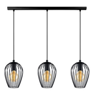 Newtown 3 Light 29.92 inch Matte Black Multi Light Pendant Ceiling Light