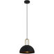 Calmanera 1 Light 13 inch Structured Black and Brushed Brass Pendant Ceiling Light