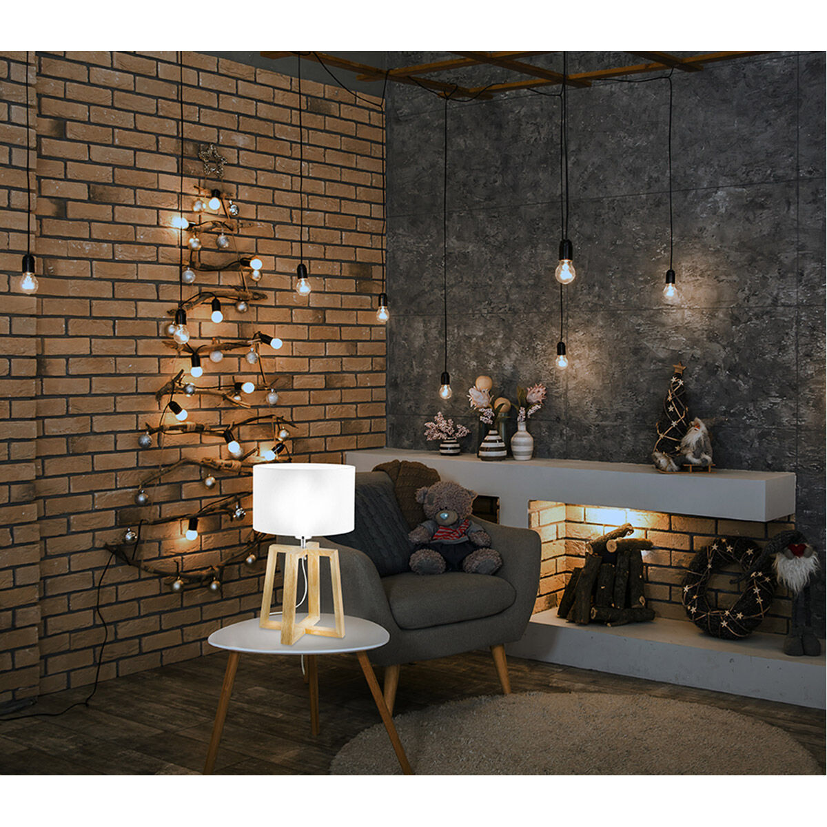 Chietino 17.32 inch 60.00 watt Natural Wood Table Lamp Portable Light