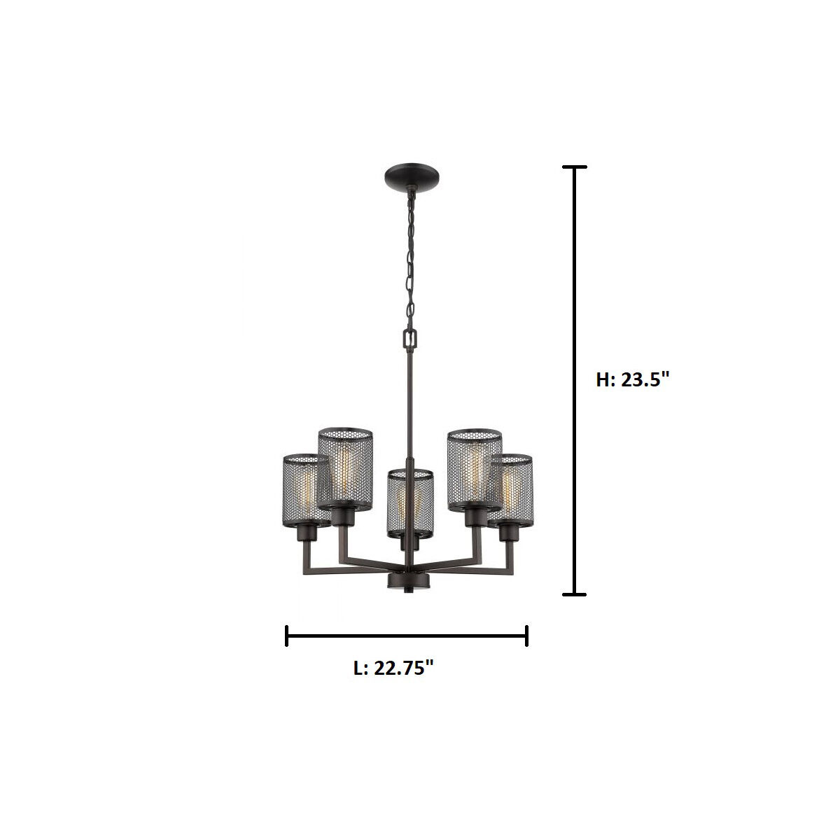 Verona 5 Light 22.75 inch Oil Rubbed Bronze Chandelier Ceiling Light