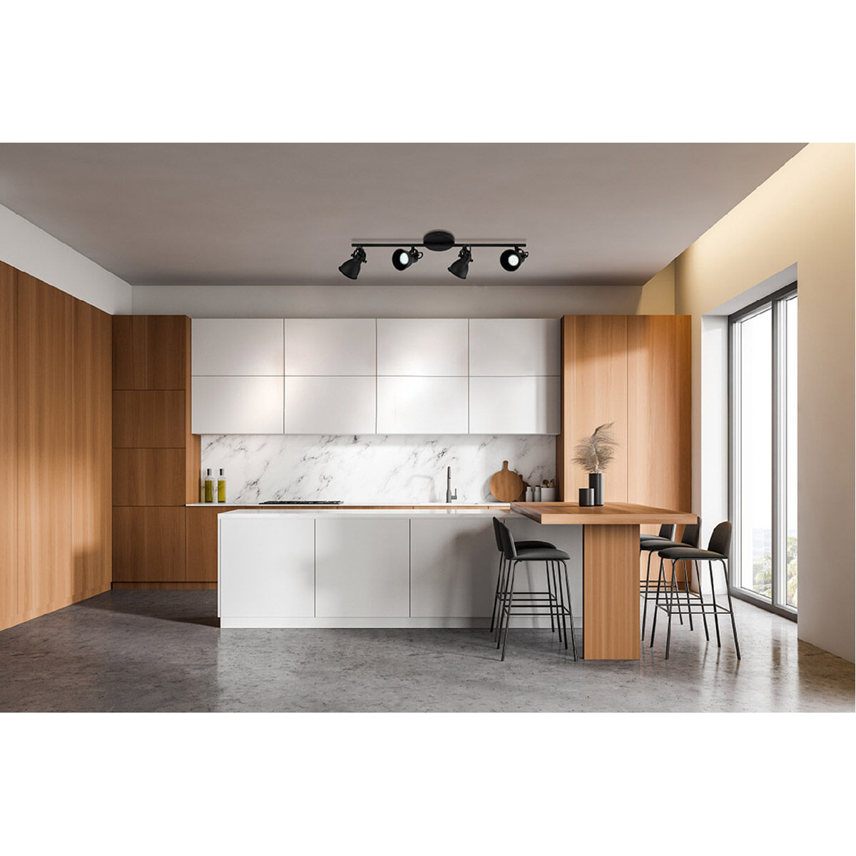 Seras-2 4 Light 120 Black Track Light Ceiling Light