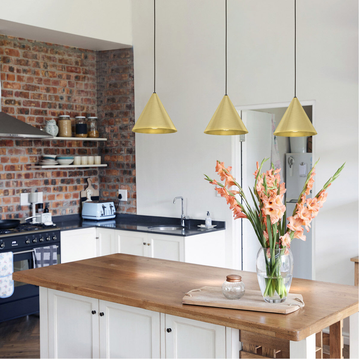 Narices 3 Light 31.5 inch Structured Black Linear Pendant Ceiling Light