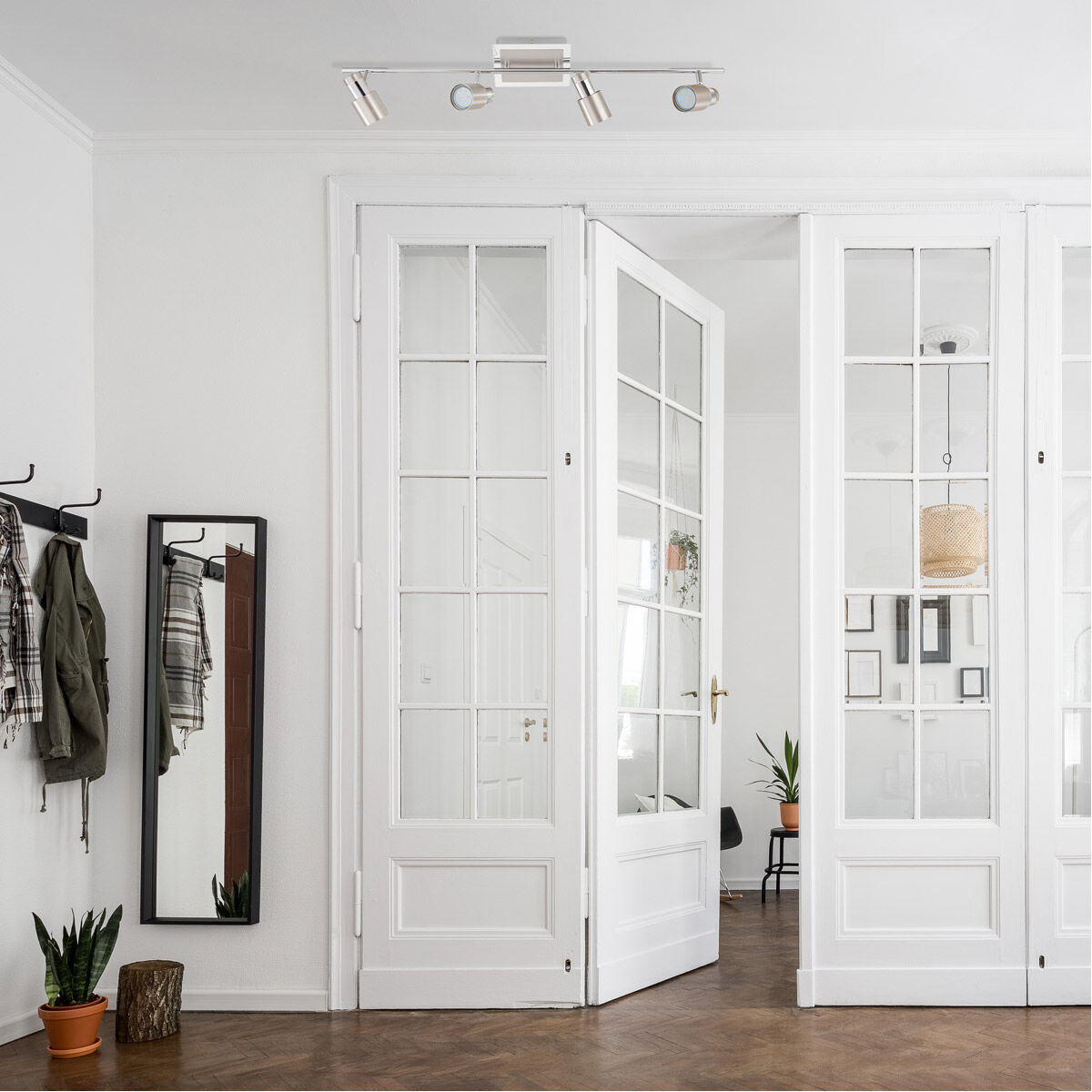 Davida-2 4 Light 120 Matte Nickel and Chrome Track Light Ceiling Light