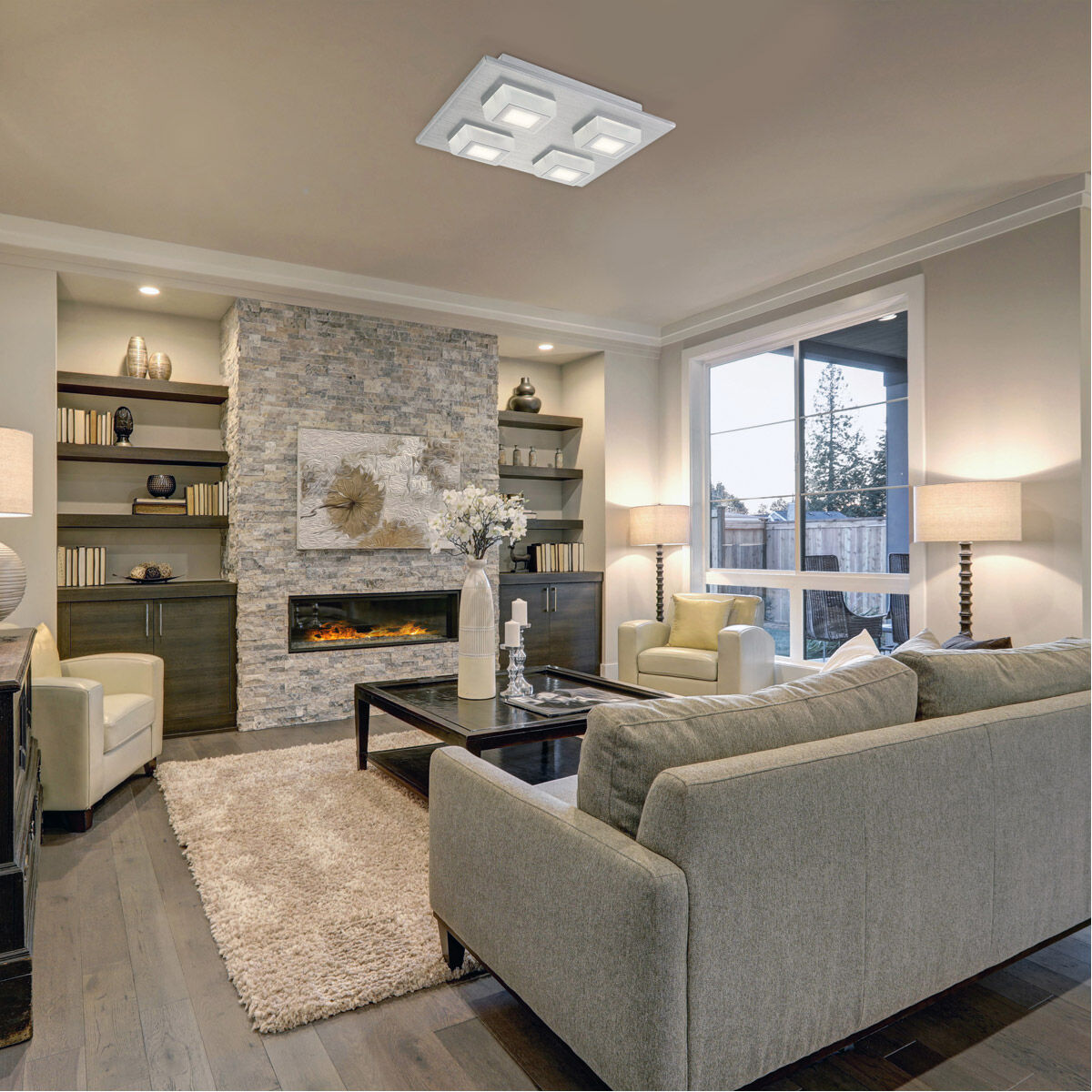 Masiano LED 10.63 inch Brushed Aluminum Flush Mount Ceiling Light