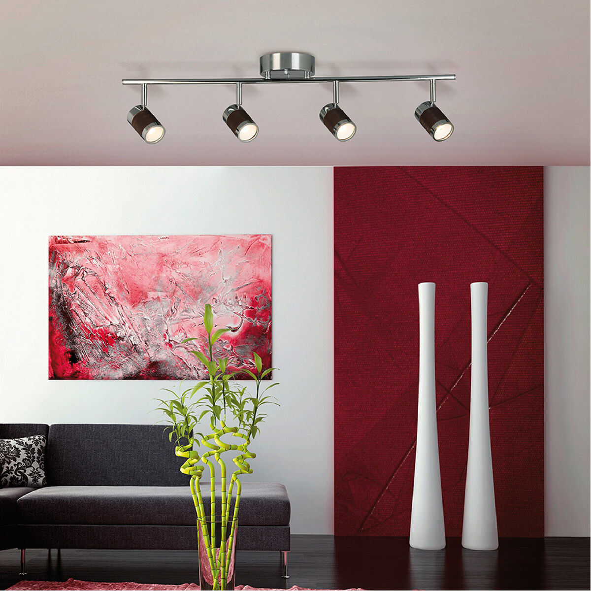 Brews 4 Light 120 Chrome Track Light Ceiling Light