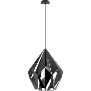 Carlton 1 Light 15.12 inch Matte Black and Silver Pendant Ceiling Light