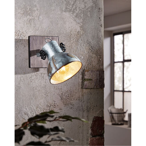 Barnstaple 1 Light 12 inch Distressed Zinc and Black Wall Sconce Wall Light