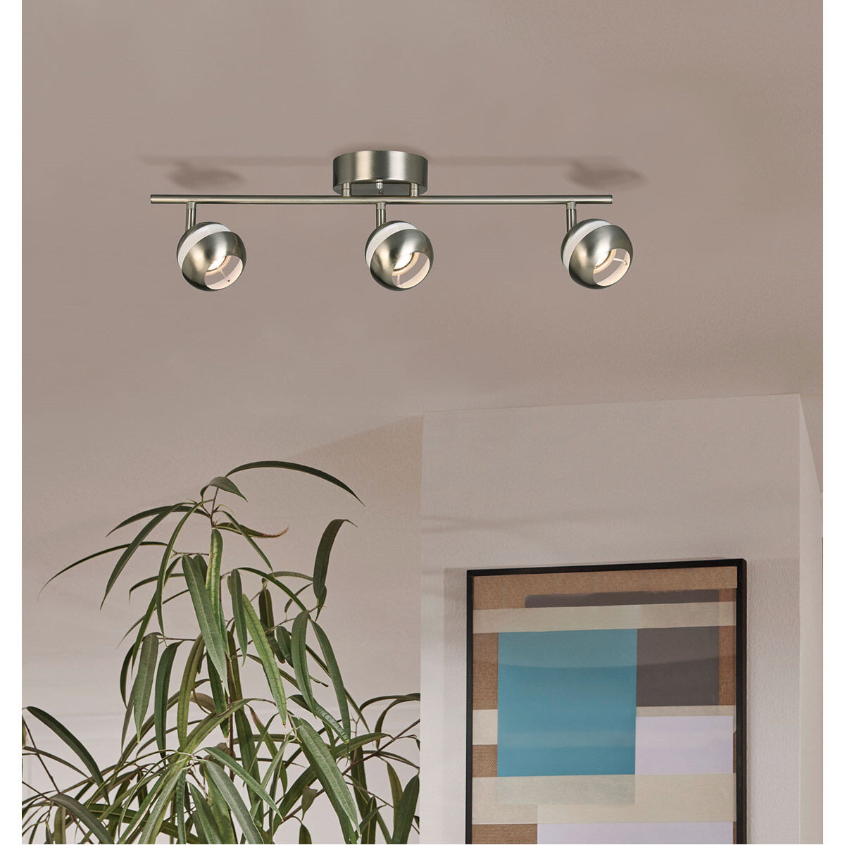 Maple Park 3 Light 120 Brushed Nickel Track Light Ceiling Light
