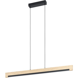 Camacho LED 43 inch Black and Natural Linear Pendant Ceiling Light