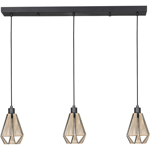 Adwickle 3 Light 6.89 inch Black Pendant Ceiling Light