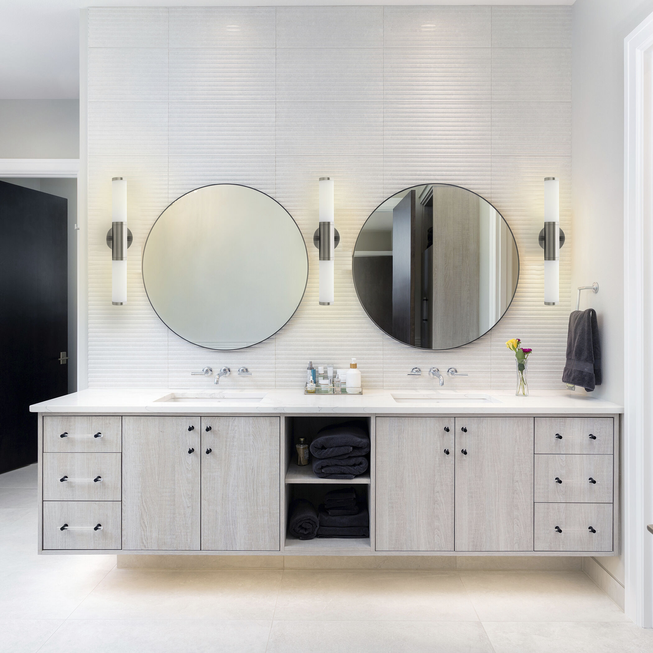 Palmera 1 LED 4.92 inch Satin Nickel Vanity Light Wall Light