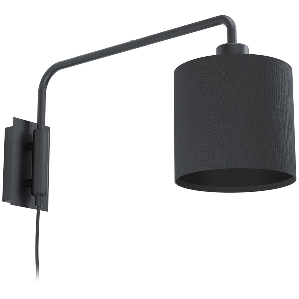 Saiti 1 1 Light 6.3 inch Matte Black Wall Sconce Wall Light, Plug-in