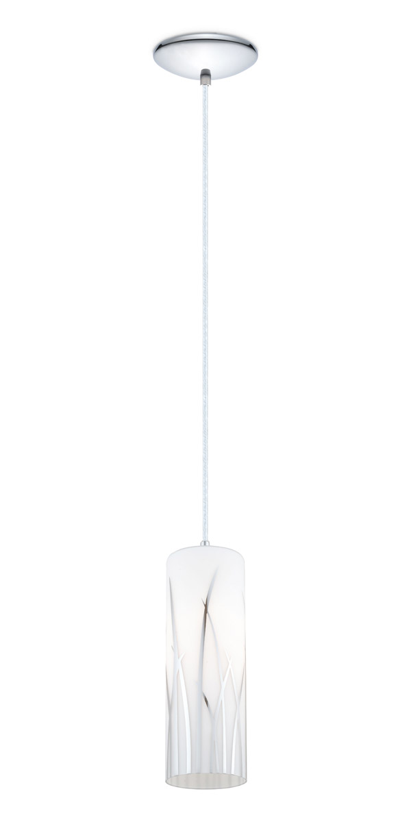 Rivato 1 Light 4.96 inch White and Chrome Pendant Ceiling Light