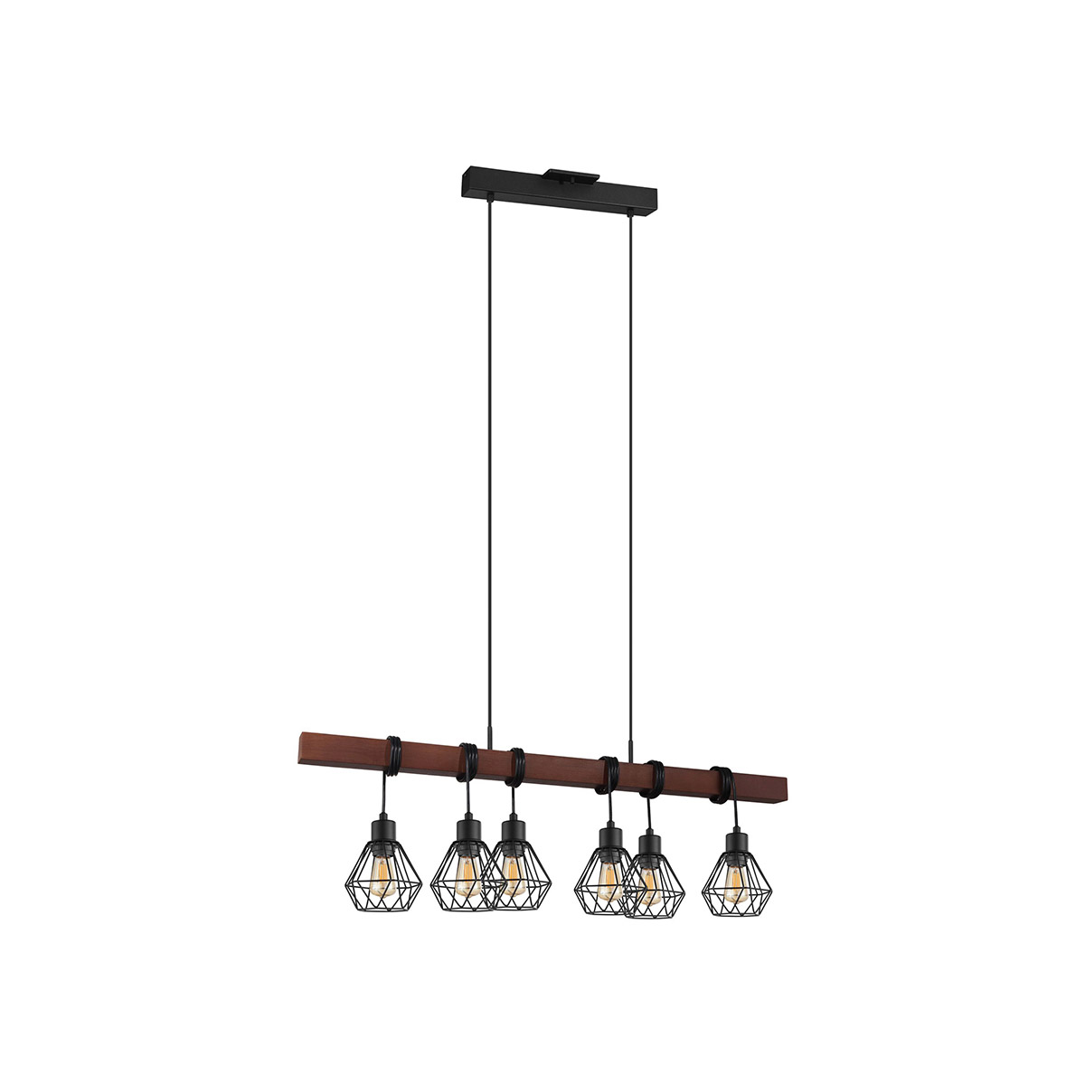 Tarbes 1 6 Light 39 inch Black/Dark Brown Kitchen Island Pendant Ceiling Light