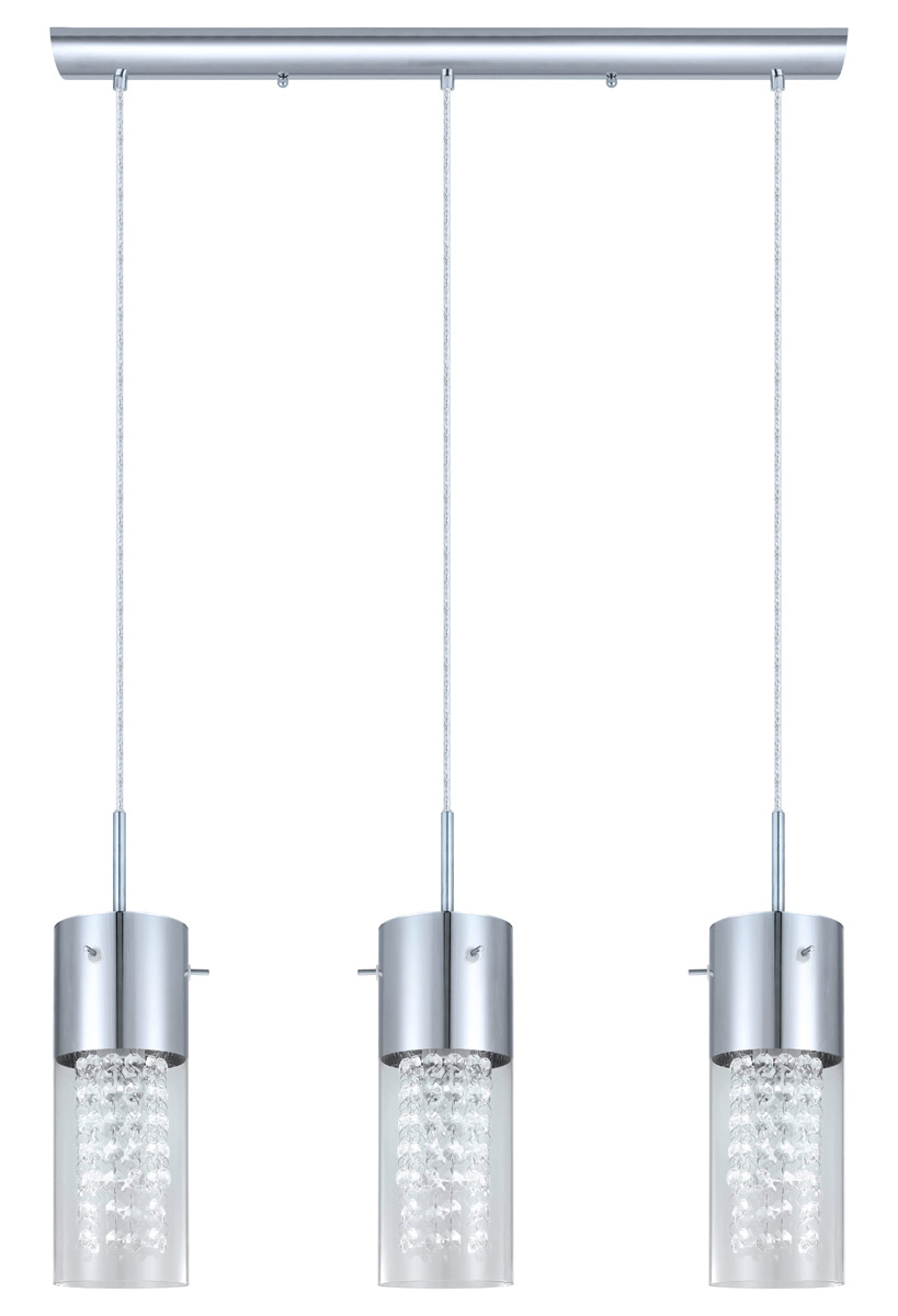 Diamond 3 Light 28 inch Chrome Linear Pendant Ceiling Light