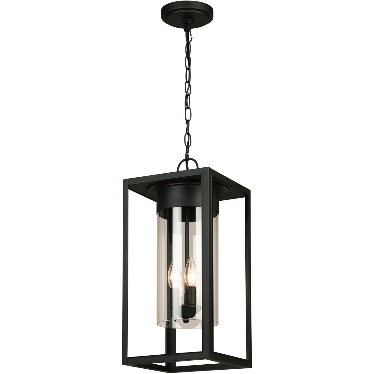 Eglo 203669A Walker Hill 3 Light 9.37 inch Matte Black Outdoor Pendant