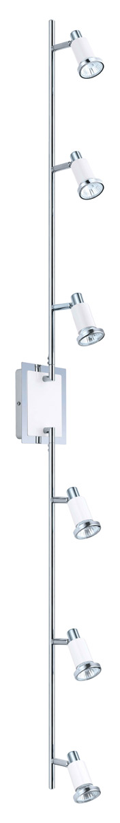 Eridan Chrome and Shiny White 50 watt 6 Light Spot Light