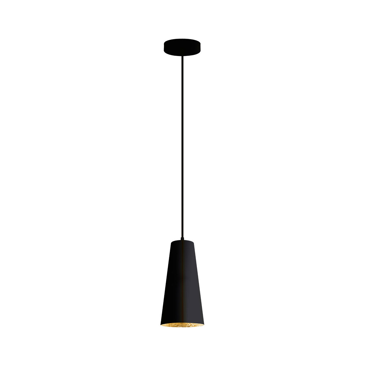 Pratella 1 1 Light 5.43 inch Structured Black Exterior and Gold Leaf Interior Pendant Ceiling Light