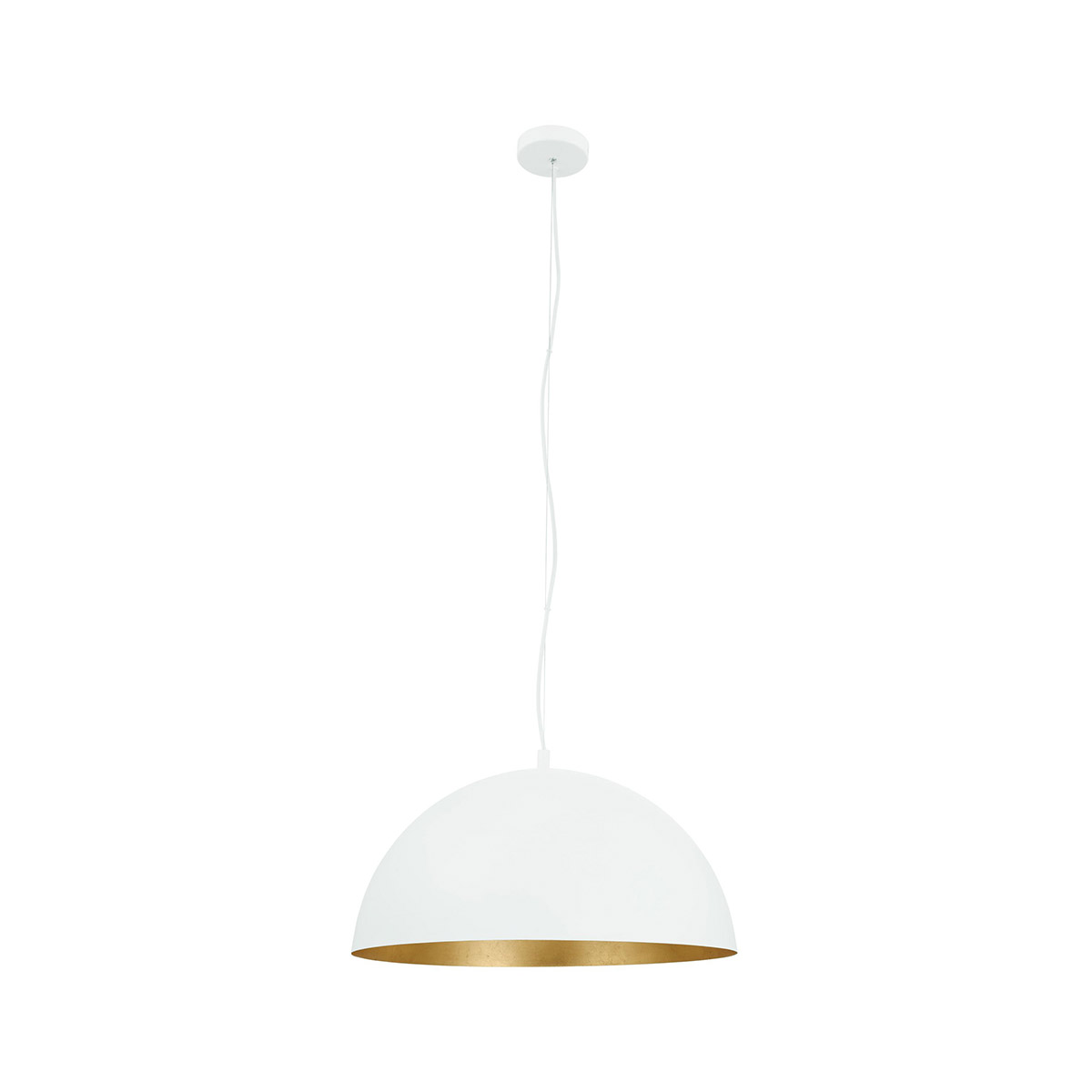 Rafaelino 1 Light 21 inch White/Gold Leaf Bowl Pendant Ceiling Light