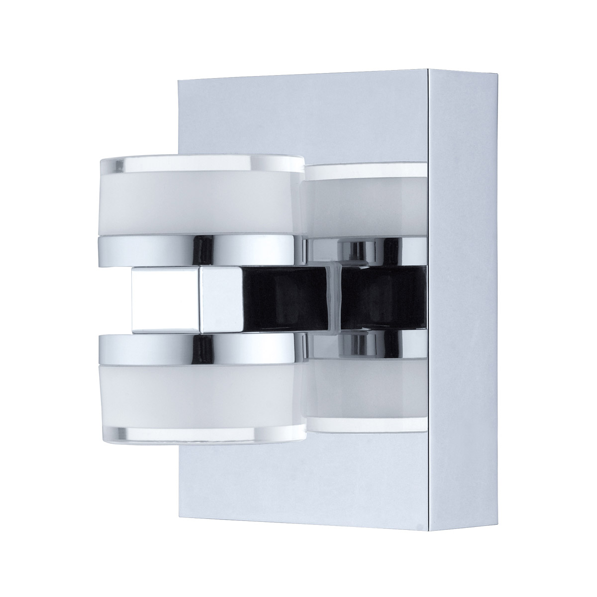 Romendo LED 4.38 inch Chrome Vanity Light Wall Light, Clear and Satin Shade
