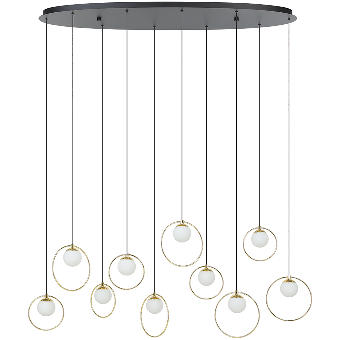 Portocolom LED 10.25 inch Black and Polished Brass Linear Pendant Ceiling Light